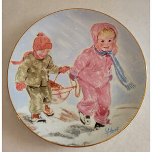Vtg Plate Knowles First Snow by Frances Hook A Child's Play w/ COA & Box #312